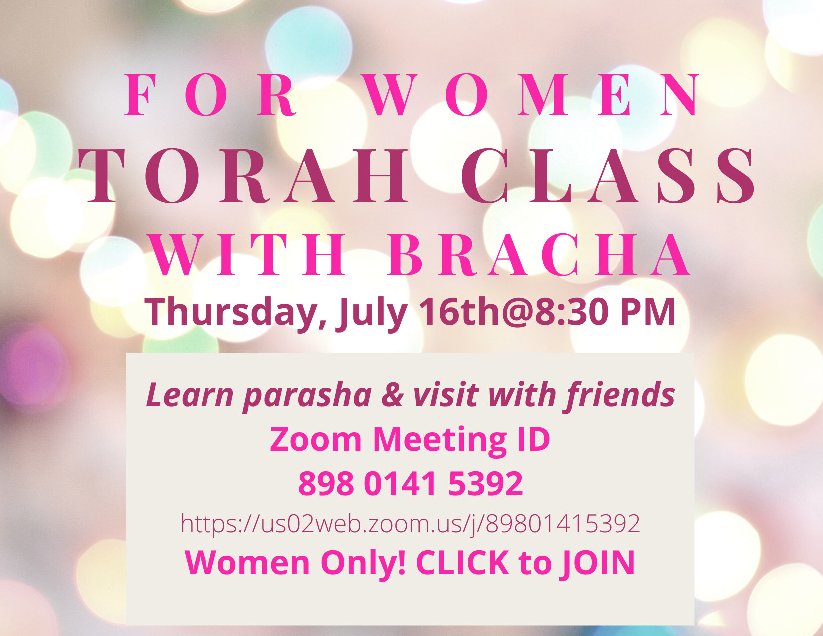 Women's Group with Bracha