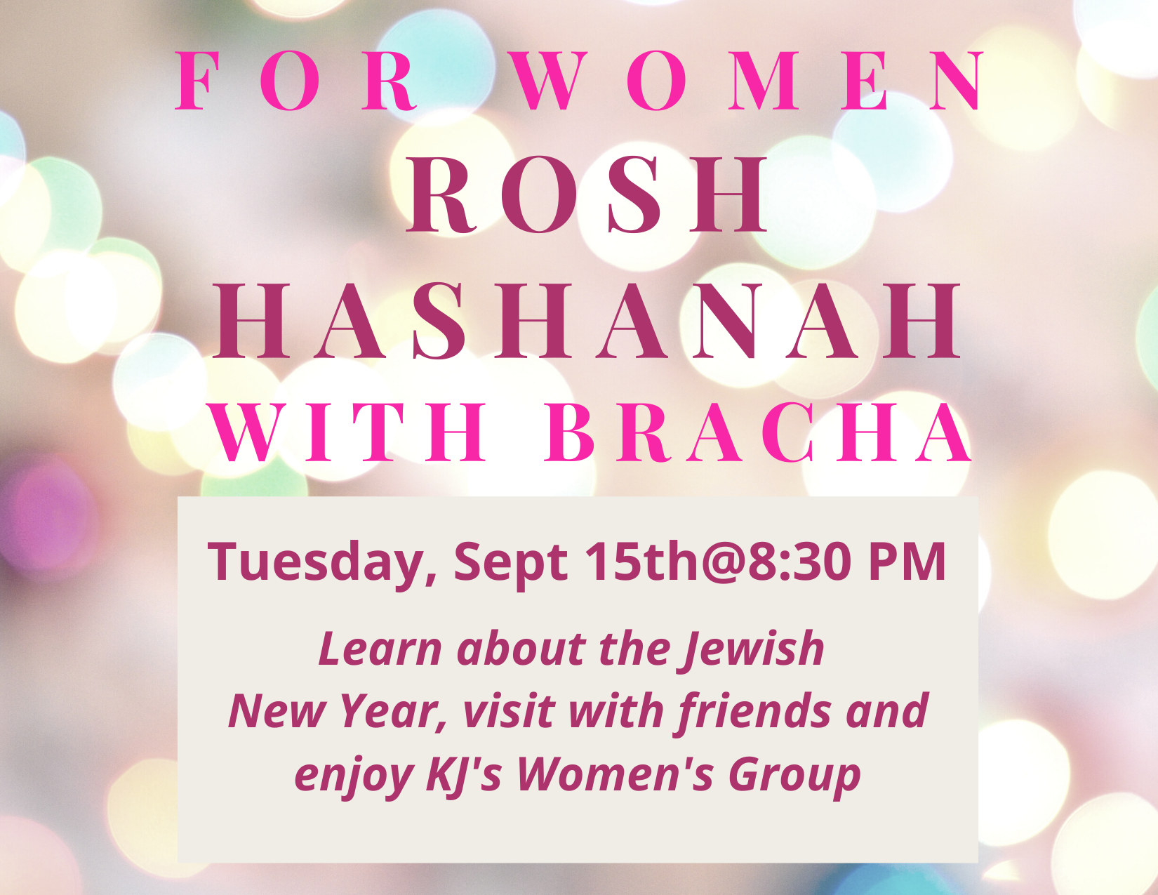 Rosh Hashanah for Women