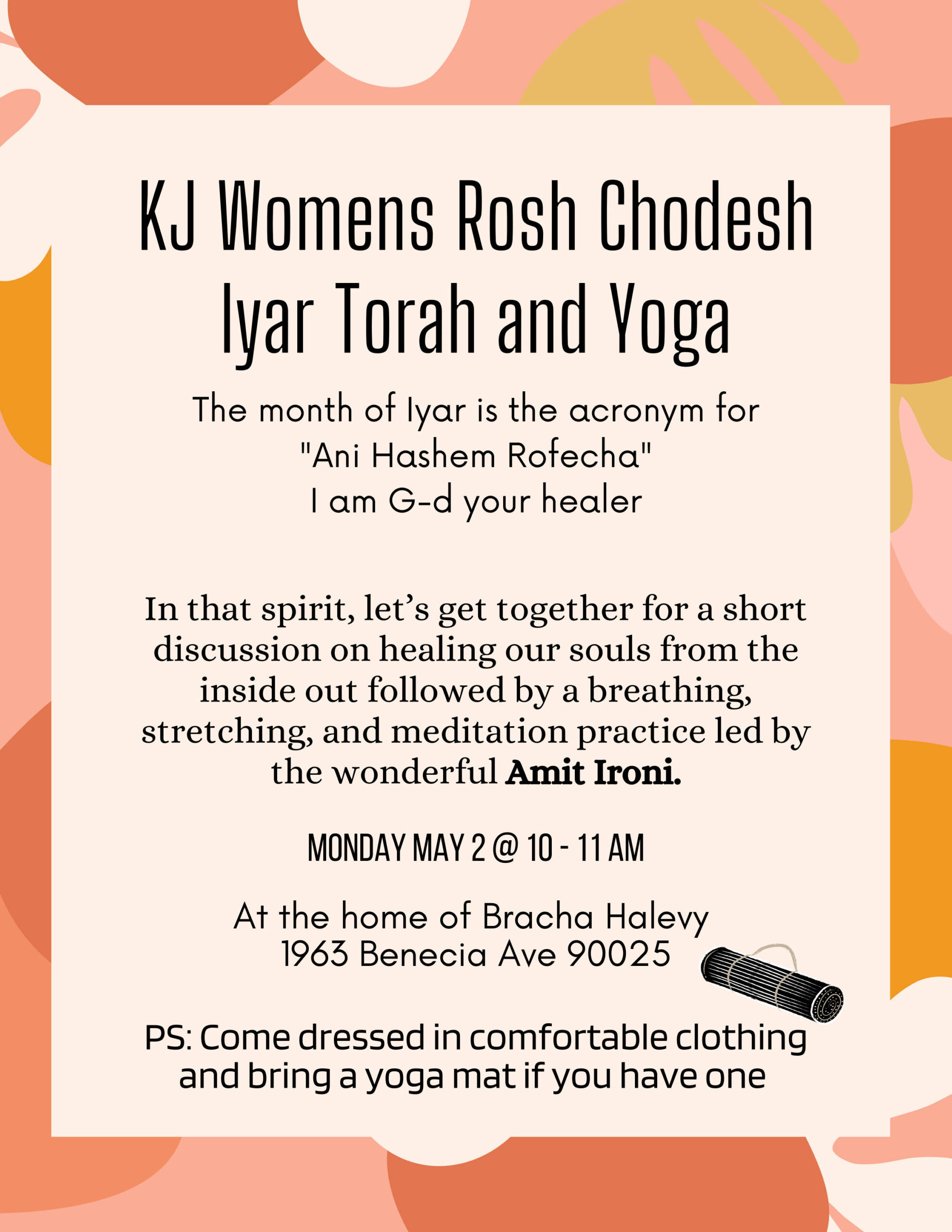 Torah and Yoga, Rosh Hodesh Iyar