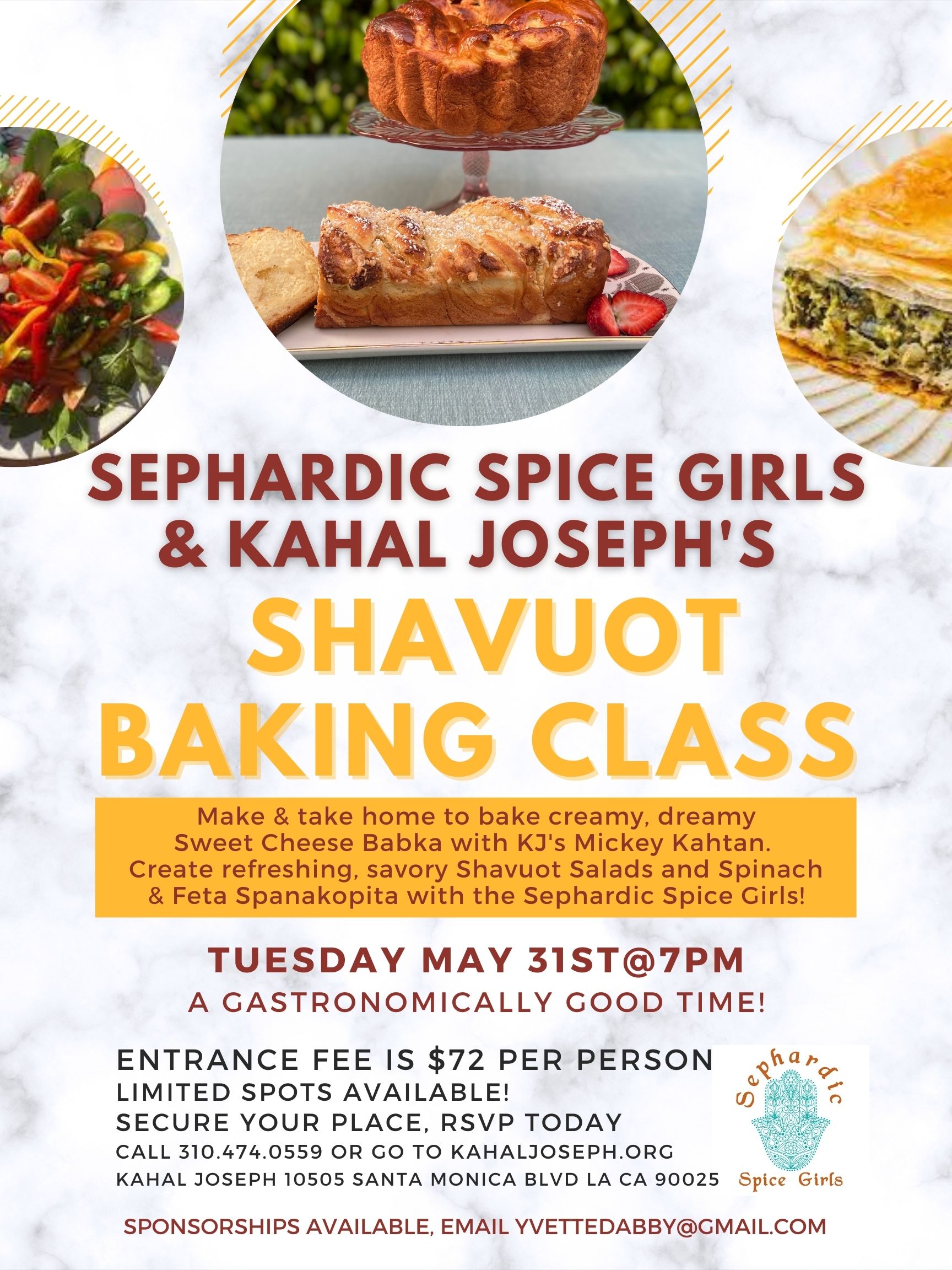 Shavuot Baking Class with Sephardic Spice Girls & KJ Master Chefs